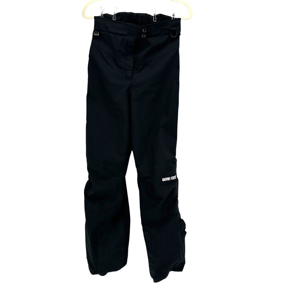 Vintage Gore-Tex Womens 10 Ski Pants Tear Away Black Snow Lined Full Zipper Legs